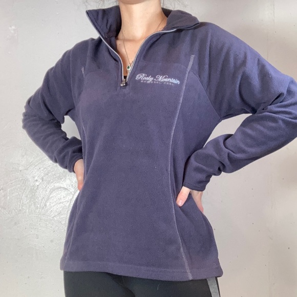 Soft Dark Purple Microfleece Embroidered Quarter Zip Pullover - Picture 2 of 10
